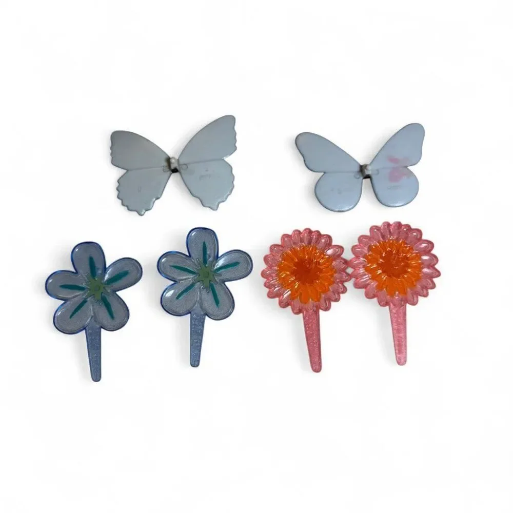 2001 Flower Butterfly Cupcake Picks Cake Toppers Y2K Party Decor Scrapbooking